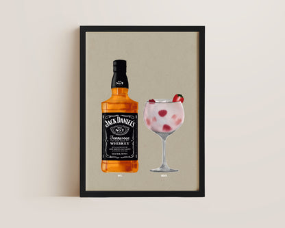 Jack Daniel's & Pink Gin Print