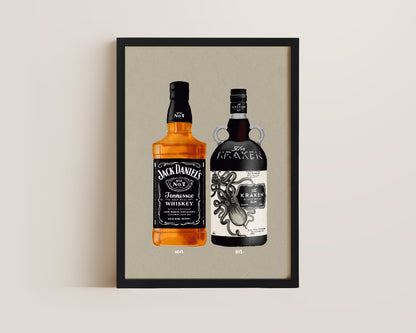 Jack Daniel's & Kraken Print