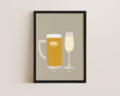 Jubel & Prosecco Glass Print