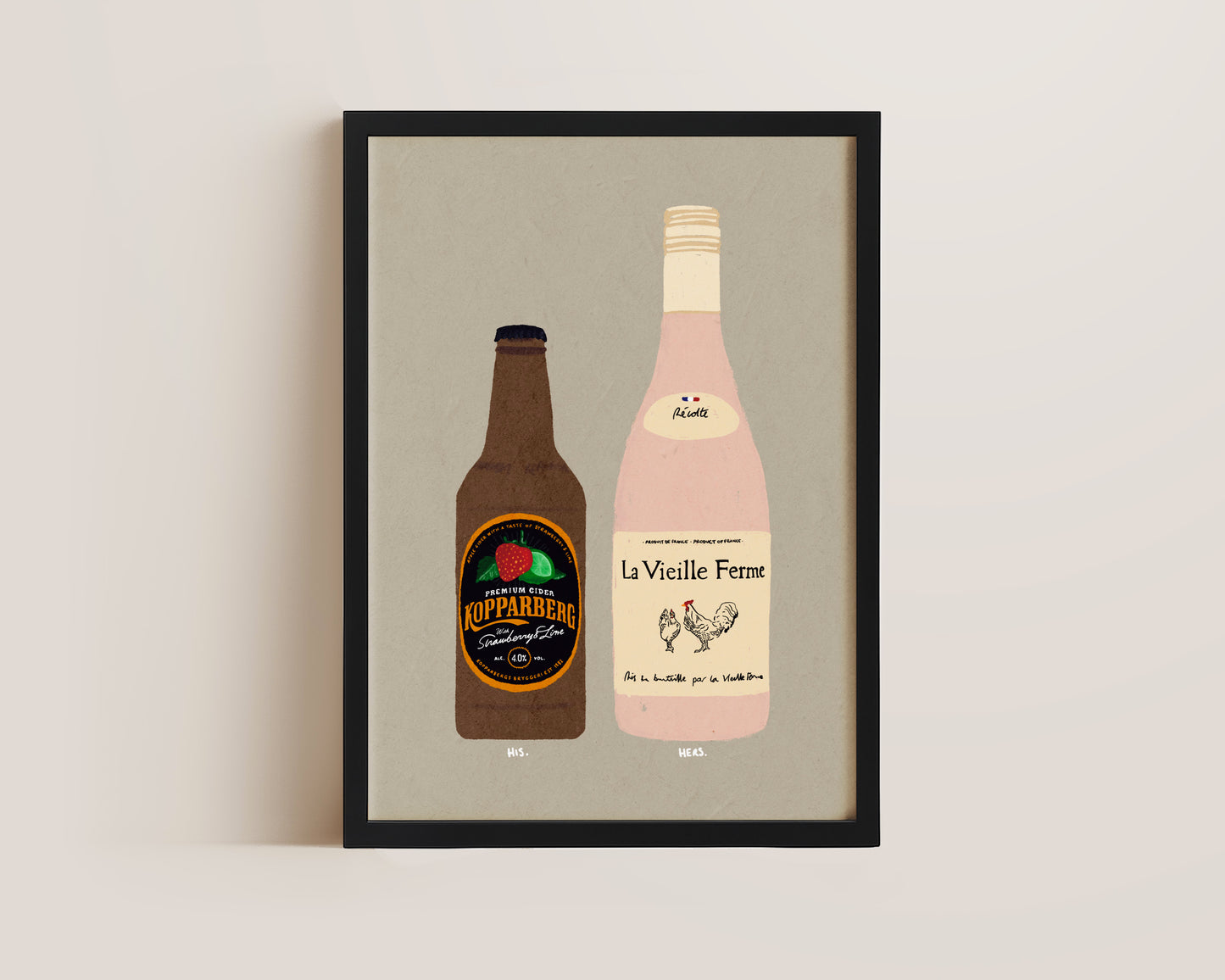 Strawberry Lime Kopparberg & Chicken Wine Print