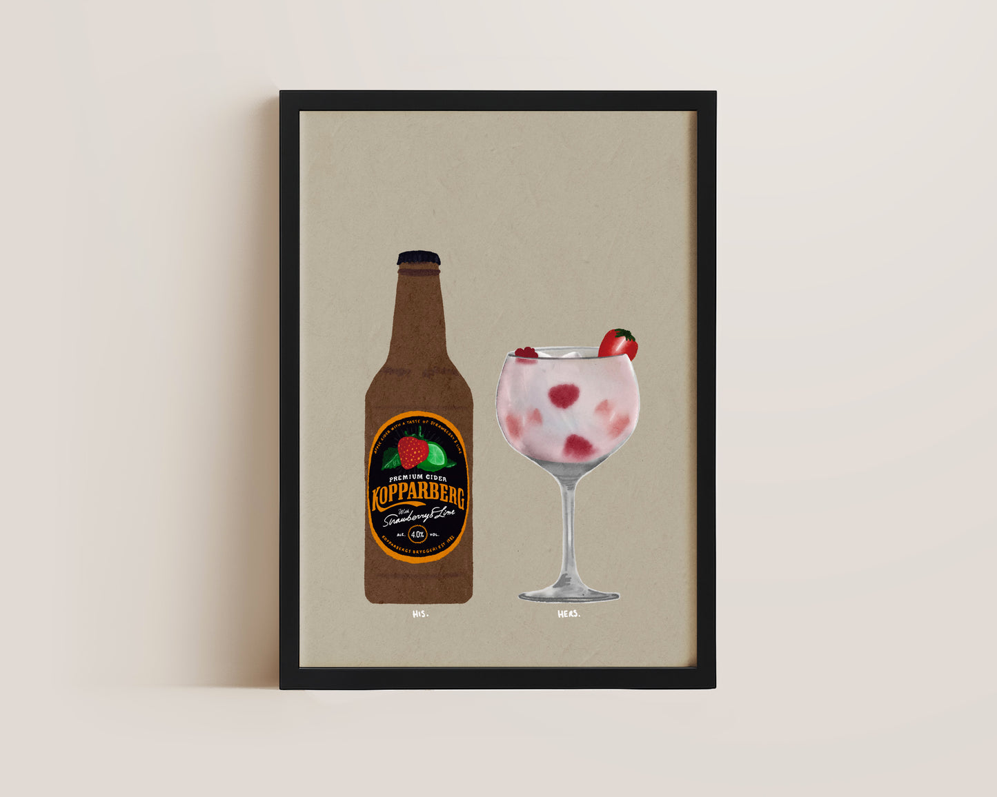 Strawberry Lime Kopparberg & Pink Gin And Tonic Print
