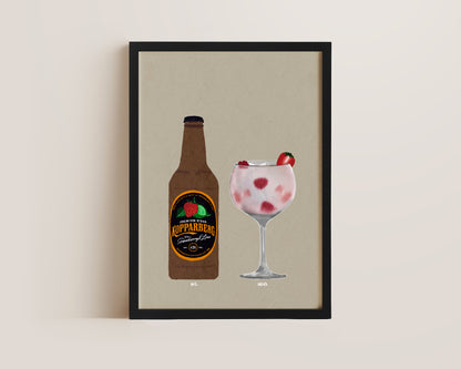 Strawberry Lime Kopparberg & Pink Gin And Tonic Print