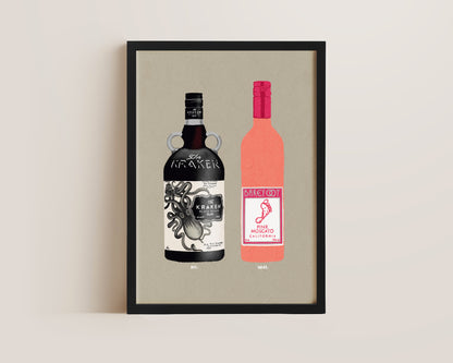 Kraken & Pink Moscato Print