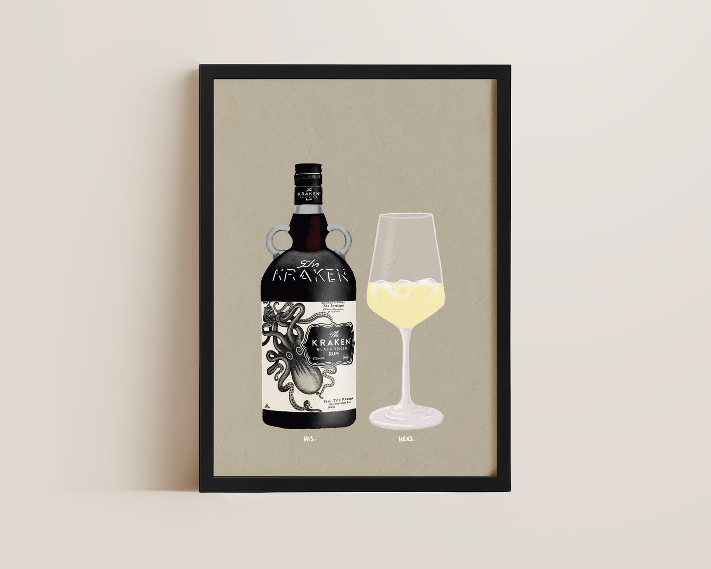 Kraken & White Wine Print