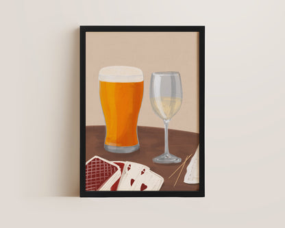 Lager & White Wine Date Night Print