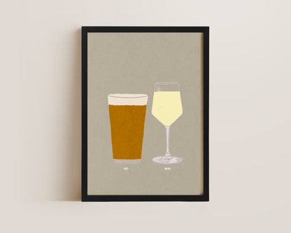 Lager & White Wine Print