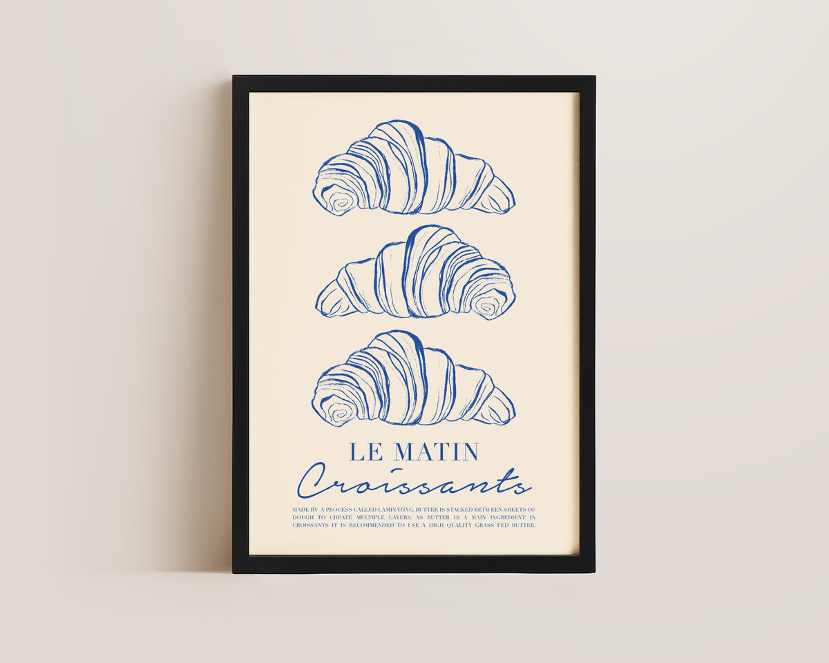 Le Matin Croissant In Blue Print