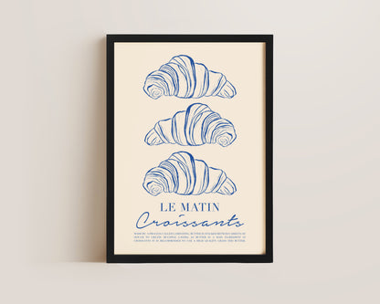 Le Matin Croissant In Blue Print