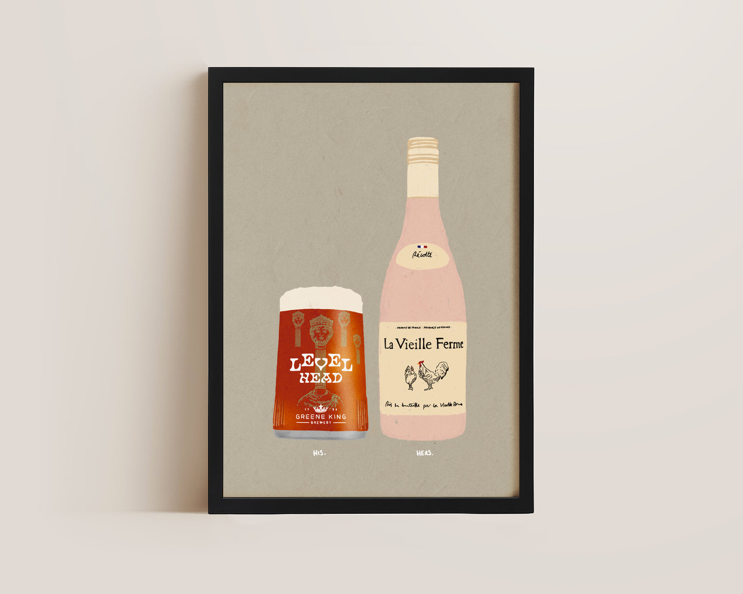 Level Head & Chicken Wine Print