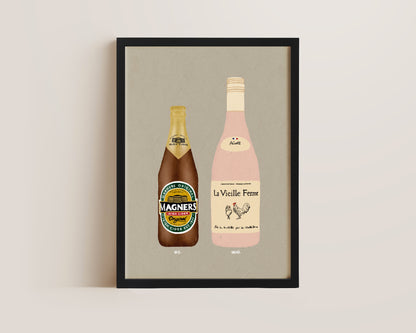 Magners & Chicken Wine Print