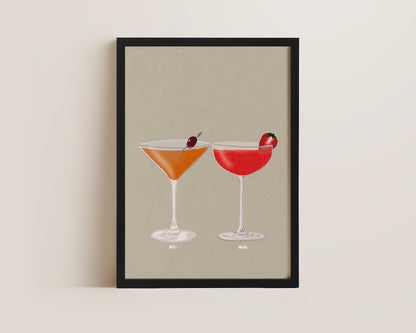 Manhattan & Strawberry Daiquiri Print