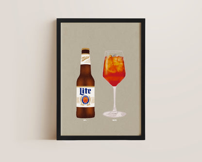 Miller Lite & Aperol Spritz Print