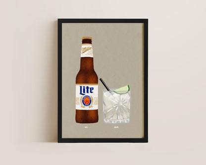 Miller Lite & Tequila Lime Soda Print