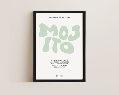 Mojito Recipe Wall Art Print