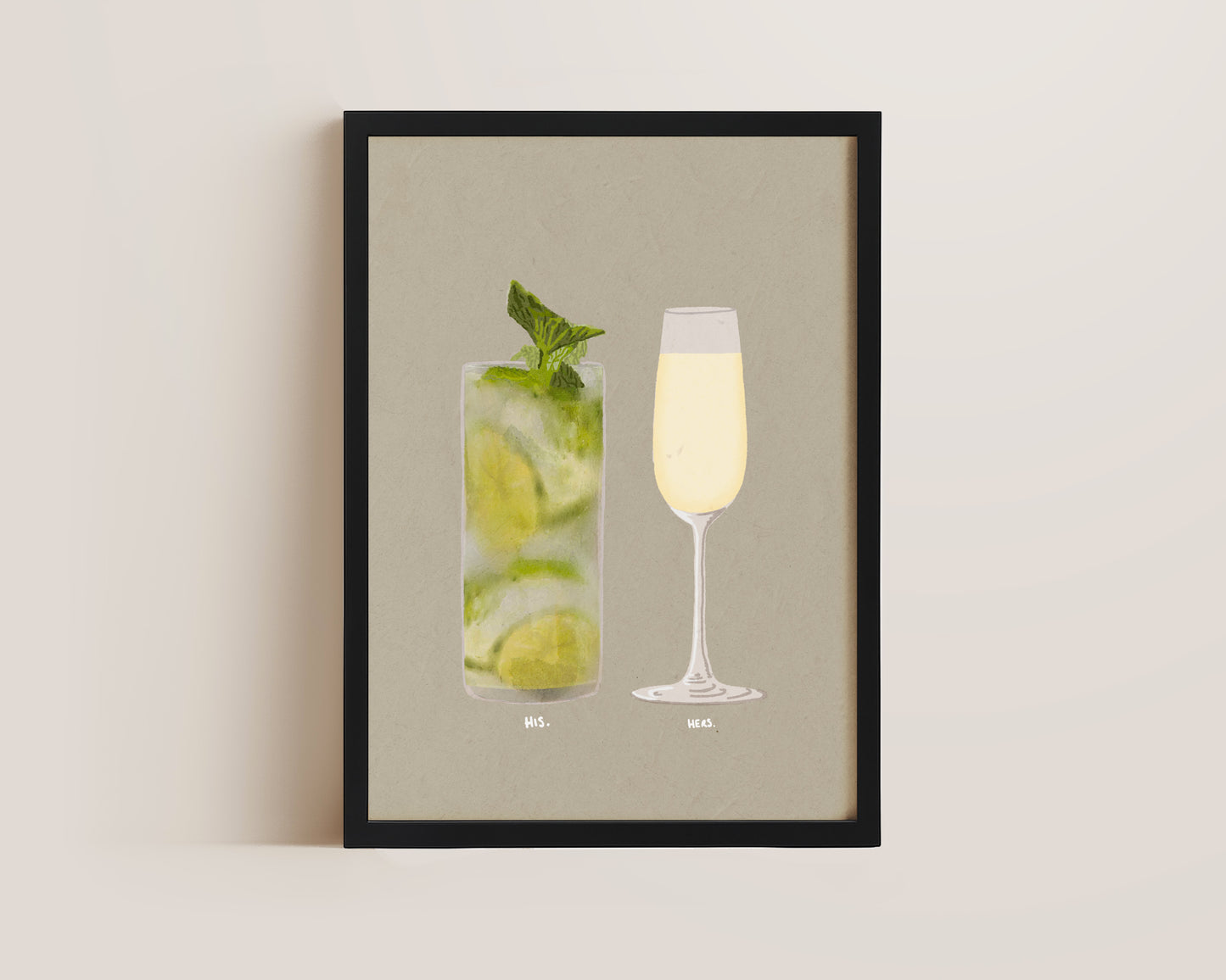 Mojito & Prosecco Glass Print