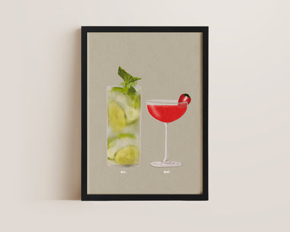 Mojito & Strawberry Daiquiri Print