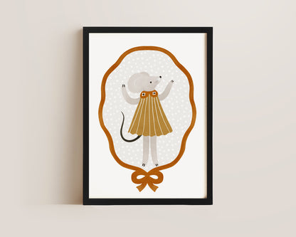 Mouse In Dress Print