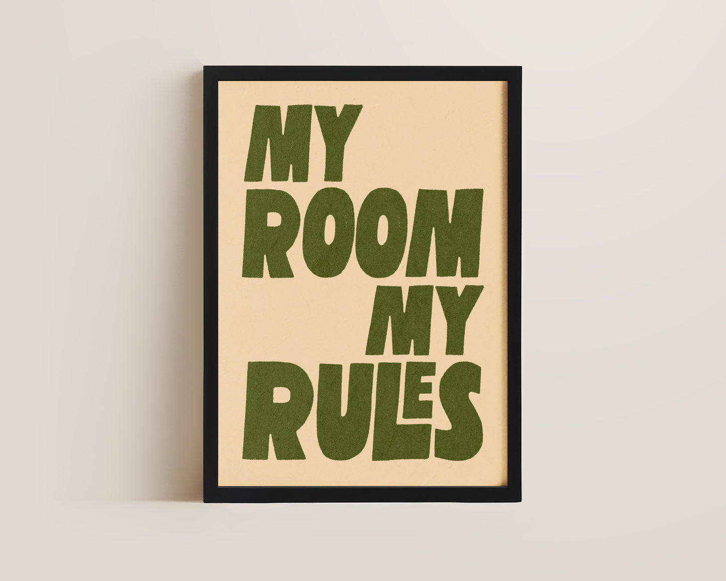 My Room My Rules Green Print