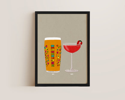 Neck Oil & Strawberry Daiquiri Print