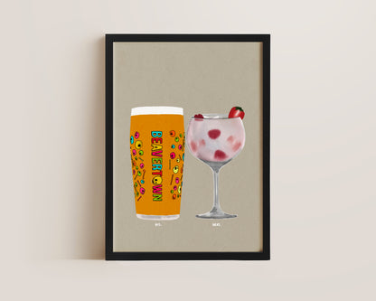 Neck Oil & Pink Gin Print