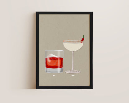 Negroni & Spicy Marg Print
