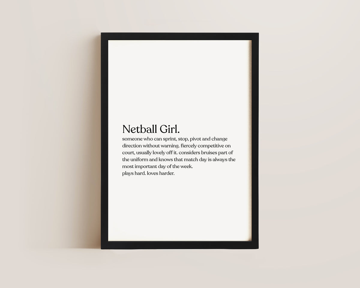Netball Girl Definition Print