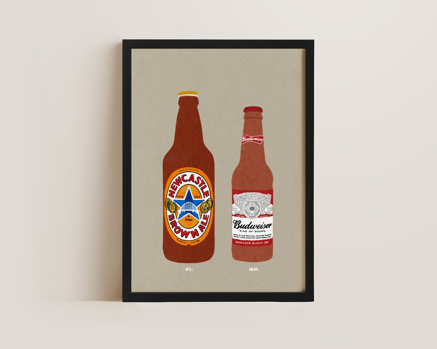Newcastle Brown Ale & Budweiser Print