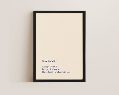 Note To Self Print