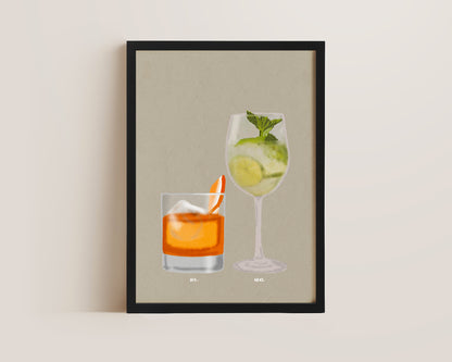Old Fashioned & Hugo Spritz Print