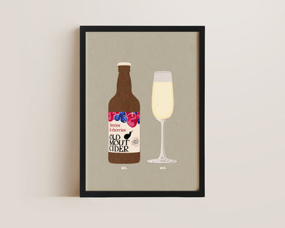 Old Mout Berries & Cherries & Prosecco Glass Print