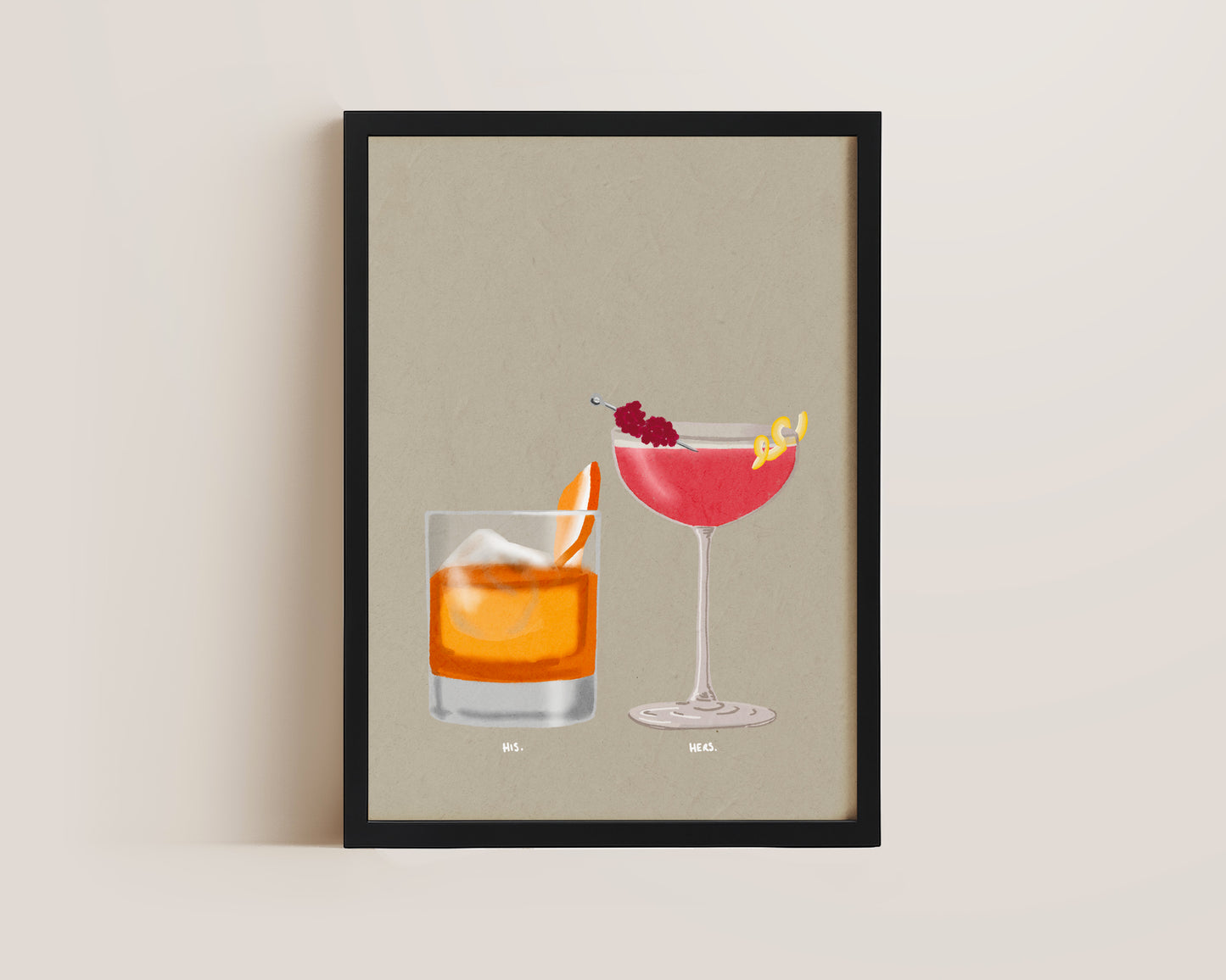Old Fashioned & French Martini Print