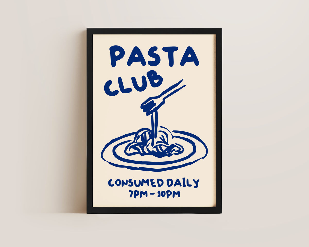 Pasta Club In Blue Print