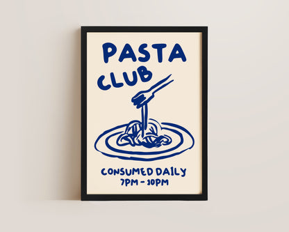 Pasta Club In Blue Print