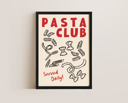 Pasta Club Shapes In Red Print