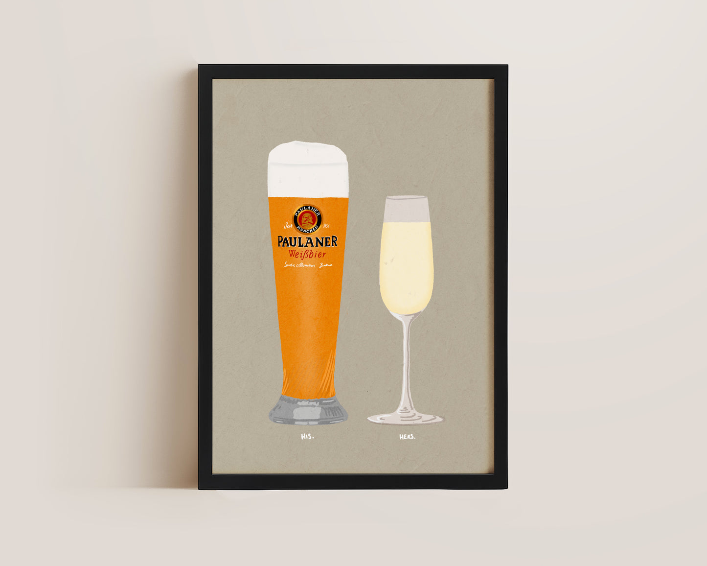 Paulaner & Prosecco Glass Print