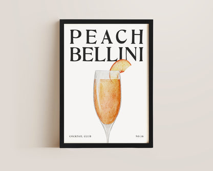 Peach Bellini Cocktail Print