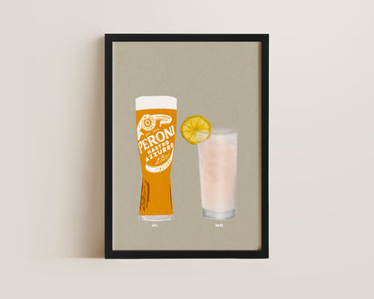 Peroni & Archers & Lemonade Print