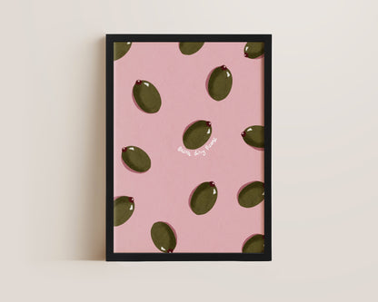 Pink Olive Wall Art Print