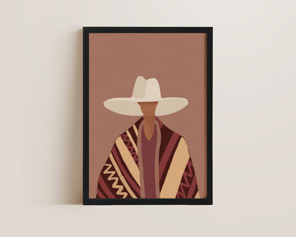 Poncho Cowgirl Print