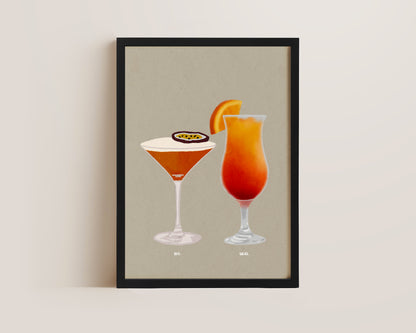 Pornstar Martini & Sex On The Beach Print