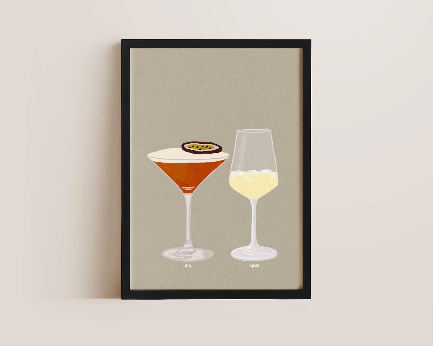 Pornstar Martini & White Wine Print