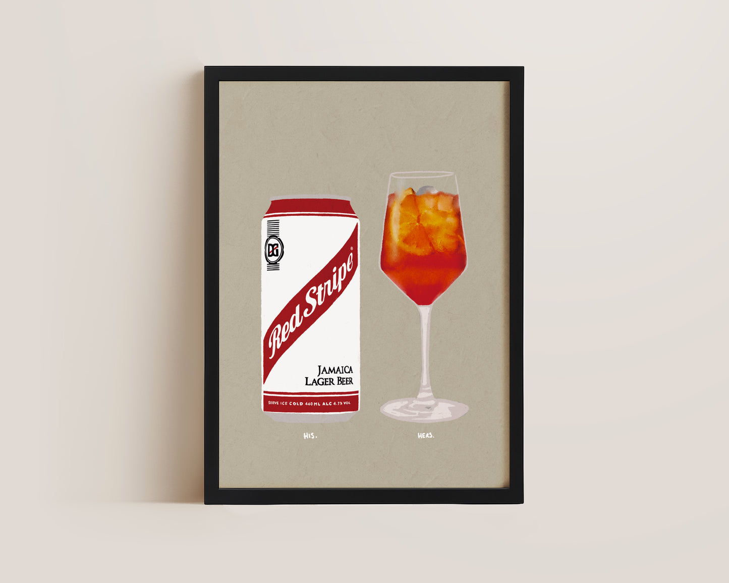 Red Stripe & Aperol Spritz Print