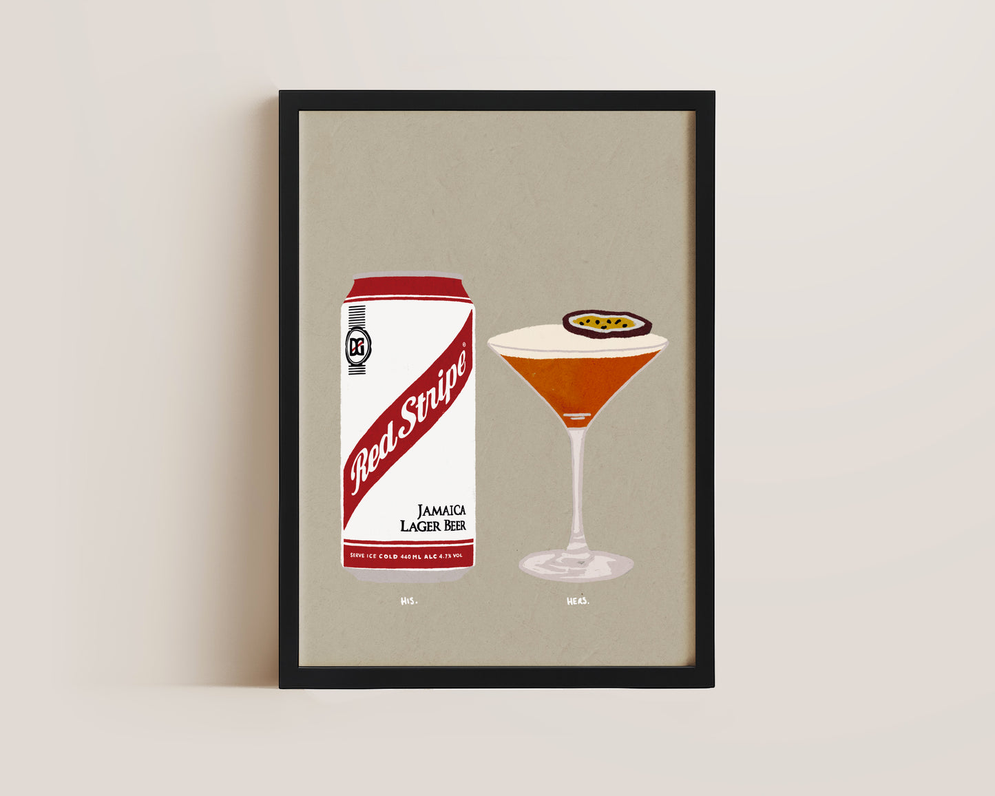 Red Stripe & Pornstar Martini Print