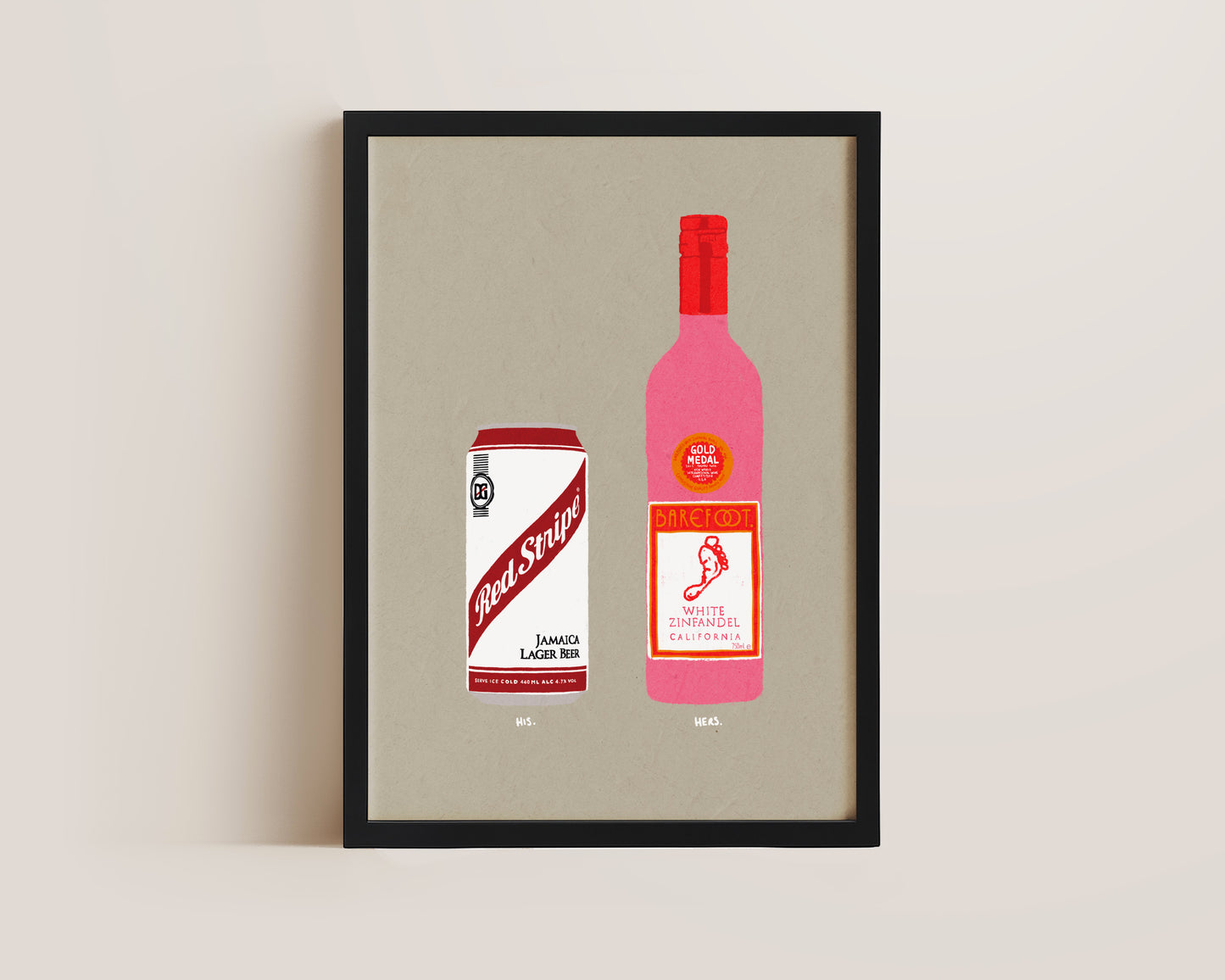 Red Stripe & White Zinfandel Print