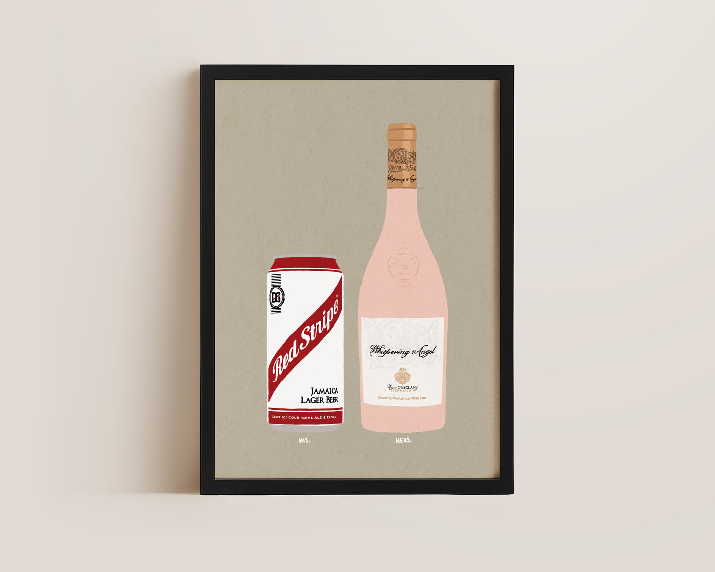 Red Stripe & Whispering Angel Print
