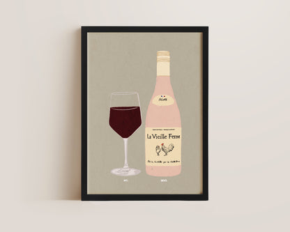Red Wine & Chicken Wine Print