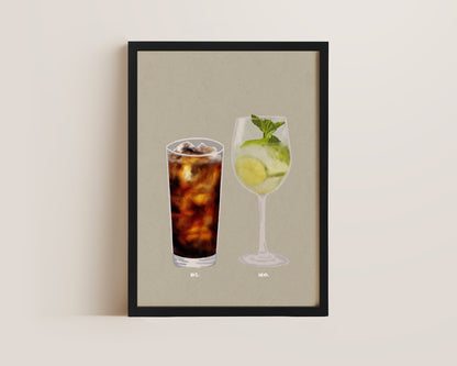 Rum Coke & Hugo Spritz Print