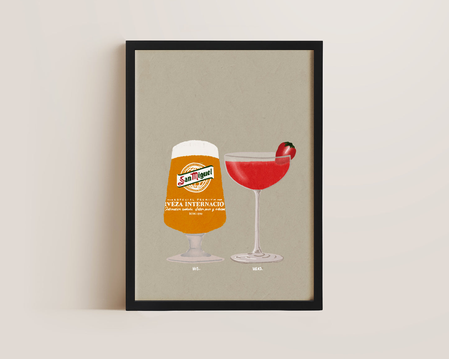 San Miguel & Strawberry Daiquiri Print