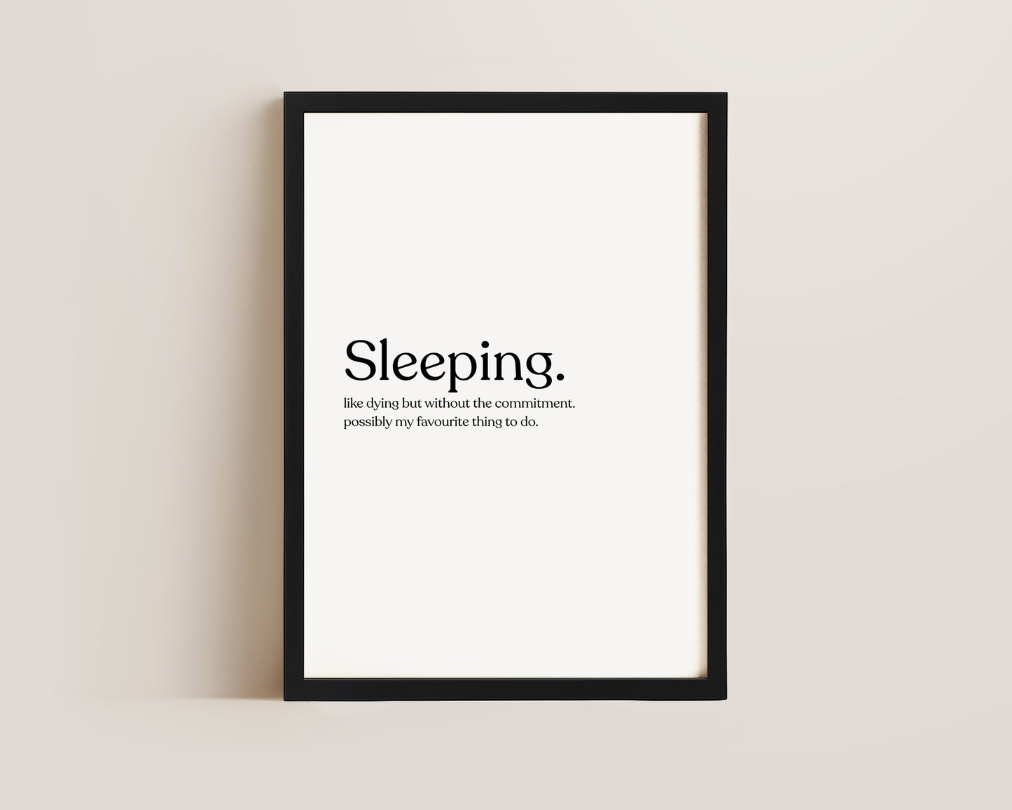 Sleeping Definition Print
