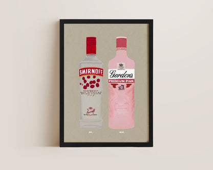 Smirnoff Raspberry Vodka & Gordon's Pink Gin Print